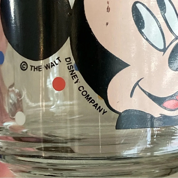 Vintage Disney Mickey & Minnie Mouse Glass Coffee Mug-Walt Disney Company-Retro - Picture 9 of 10